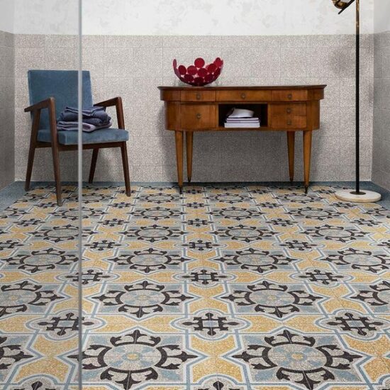 Carreaux de ciment décorés et colorés avec D_Segni Scaglie et D_Segni Colore