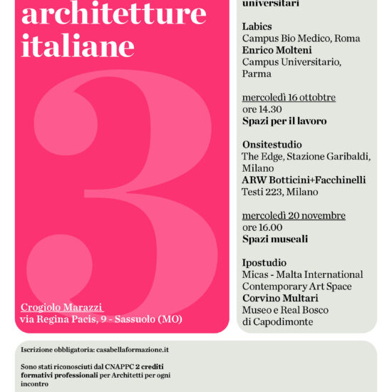 Ciclo Nuove architetture italiane 2024 locandina generale